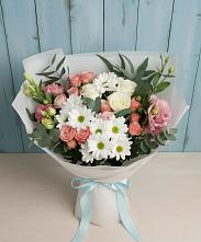 Букет цветов из:  Розы, Лизиантусы и Хризантемы в Андреевское