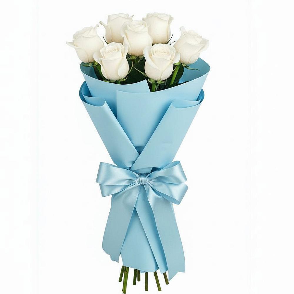 Букет 7 белых роз Проуд в Андреевское