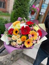 Букет цветов из:  Герберы, Ромашки, Хризантемы, Розы и Подсолнухи #REPLACE_PRED# Андреевское