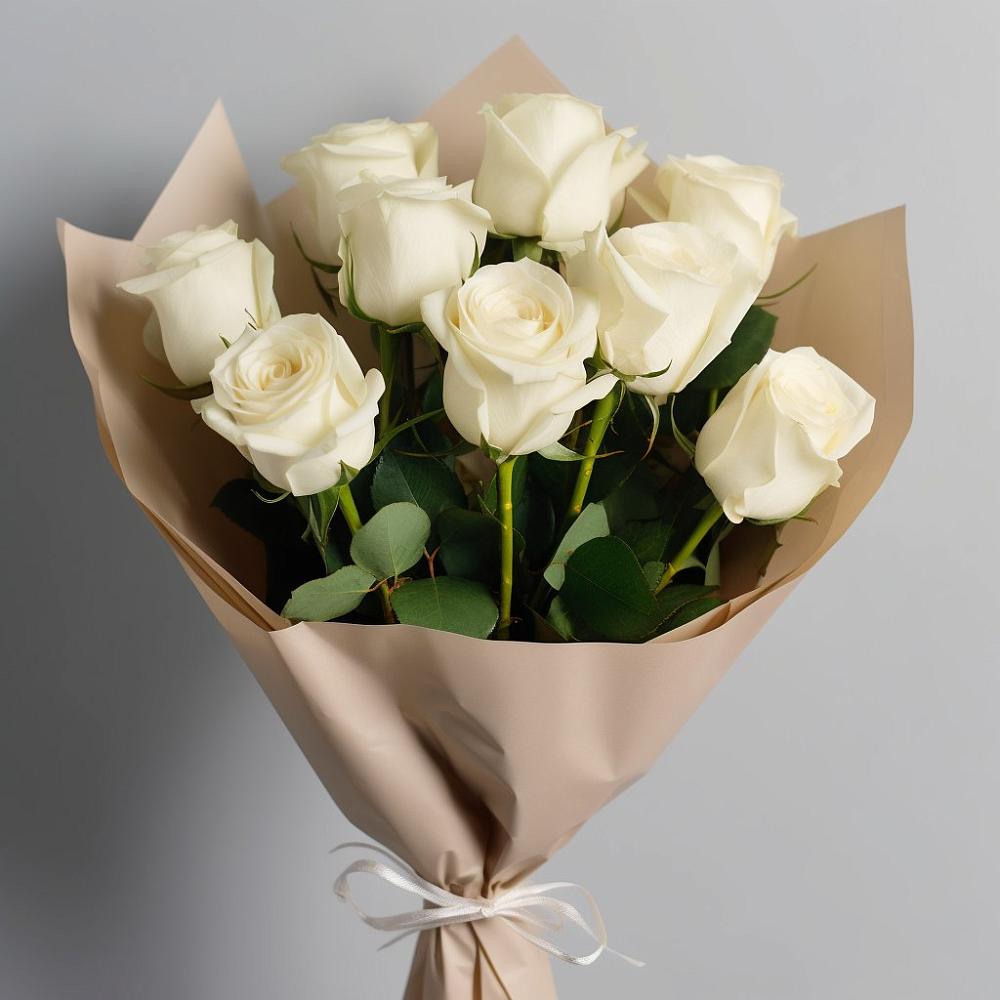 Букет 9 Белых роз Эдлесс Лав в Андреевское