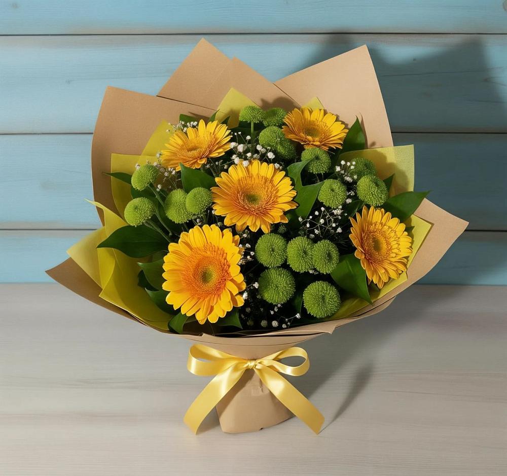 Букет цветов из: Герберы и Хризантемы в Андреевское
