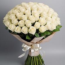 Букет 101 беля роза Белоснежка в Андреевское