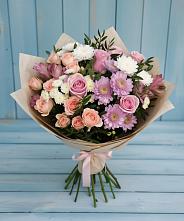 Букет цветов из:  Хризантемы, Розы и Альстромерии в Андреевское