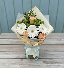 Букет цветов из:  Герберы, Розы и Хризантемы в Андреевское