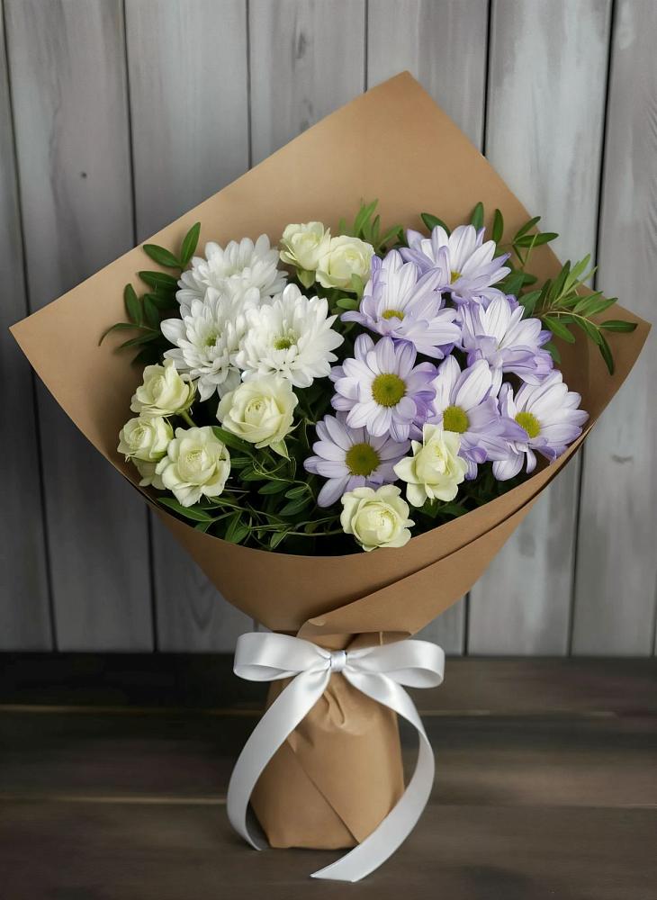 Букет цветов из: Хризантемы и Розы в Андреевское