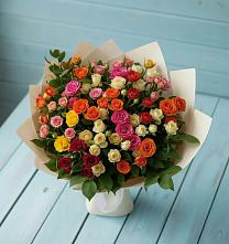 Букет Микс из разноцветных кустовых роз в Андреевское
