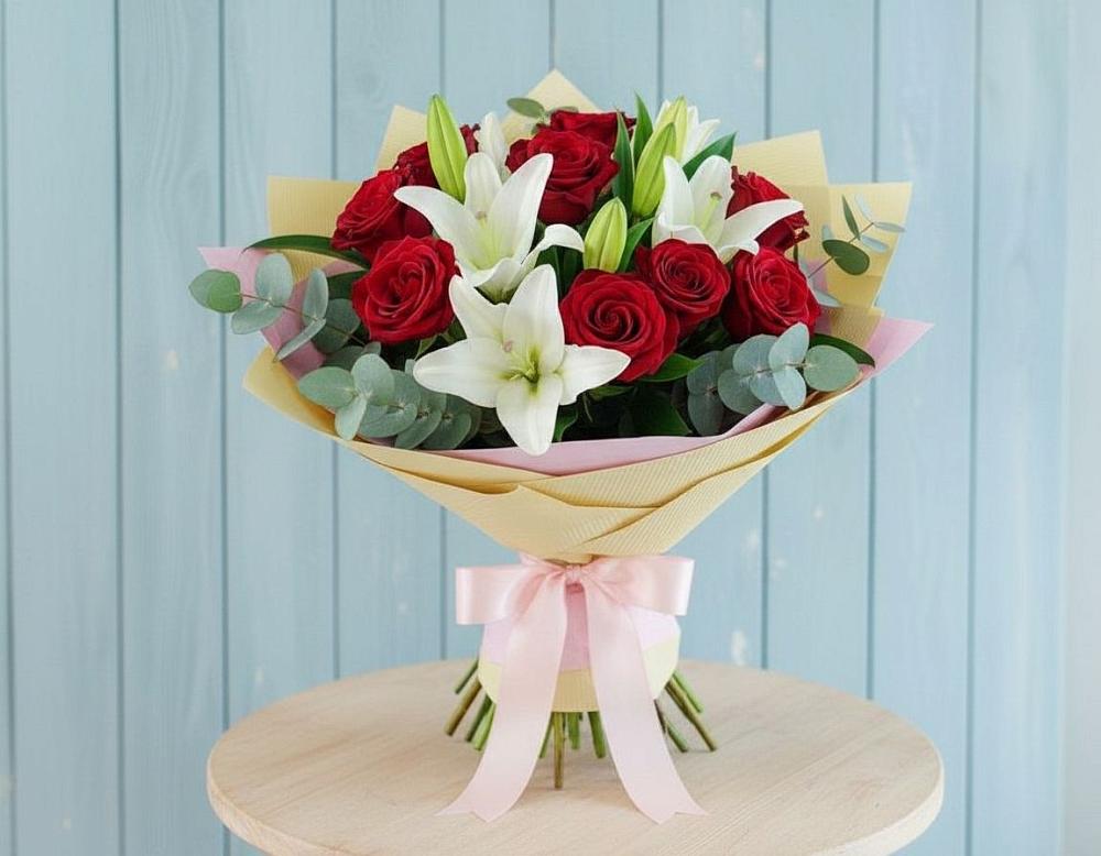 Букет цветов из: Лилии и Розы в Андреевское